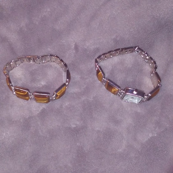 Ladies Quartz Tigers Eye Watch & Bracelet Set - Picture 5 of 6